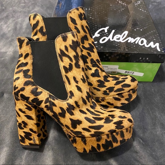 Sam Edelman Abella Leopard-Print Platform Booties - Picture 3 of 3